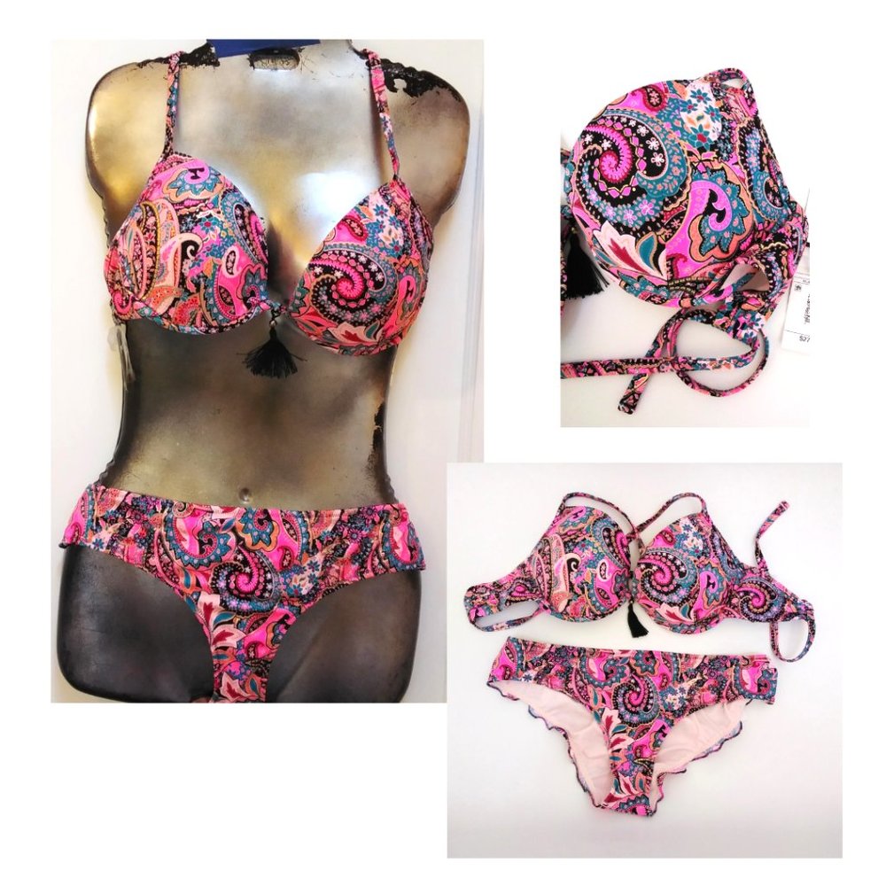 Pink Floral Paisley Bikini Set - Picture 3 of 12